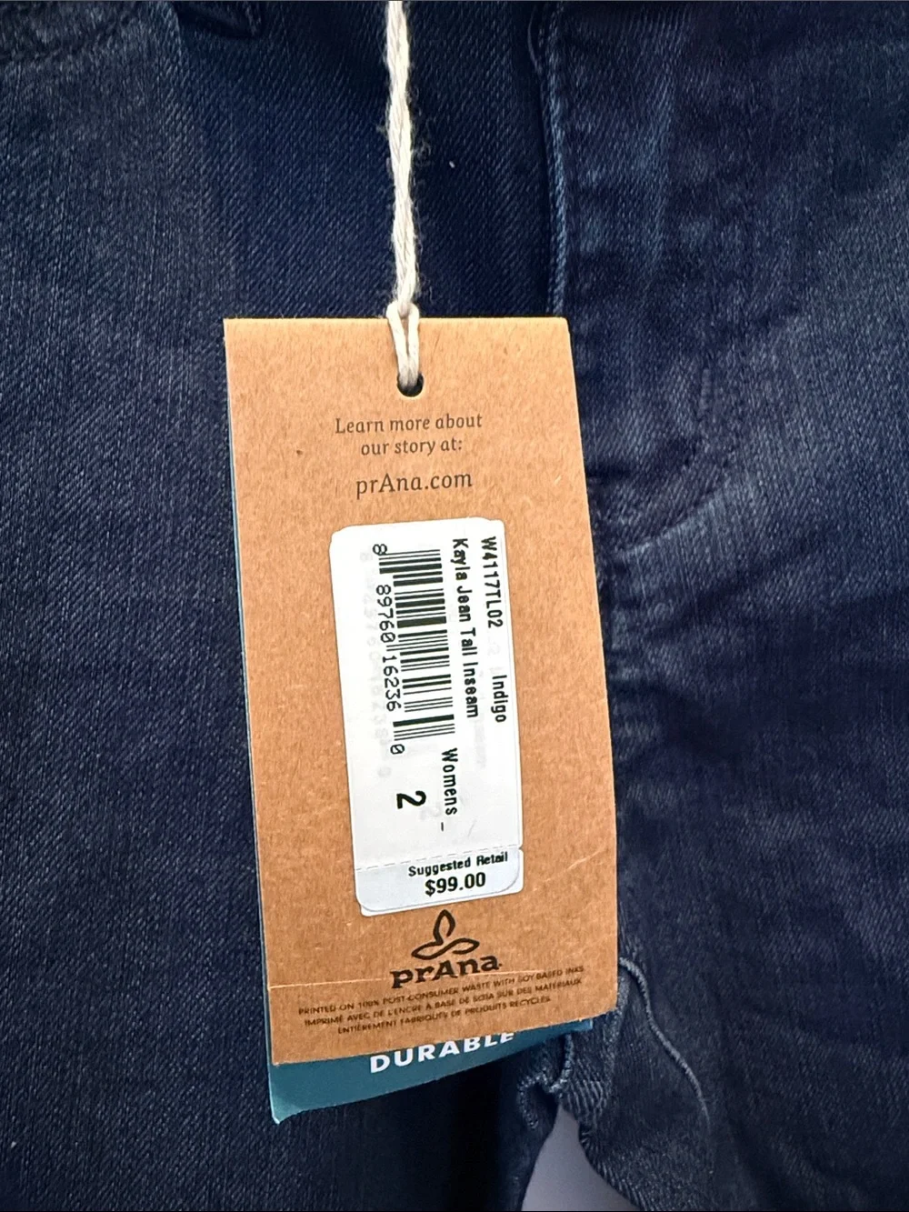 Prana Women's Skinny Jeans in Deep Indigo Black Wash